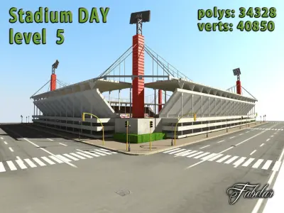 Stadium Level 5 Day Low-poly 3D model