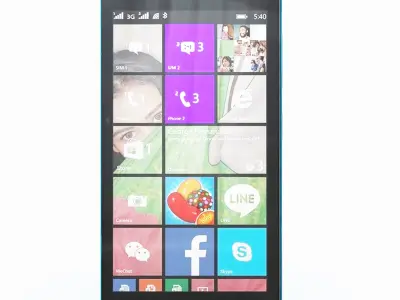 Microsoft Lumia 540 Dual SIM Blue 3D model