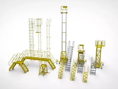 sci-fi stairs 4 3D model