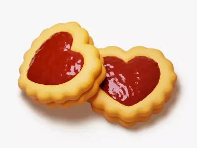 Linzer Heart Cookie 3D model