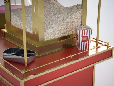 Mobile trolley for making popcorn 3D model