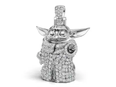 Yoda Alien with and without diamonds 3D print model