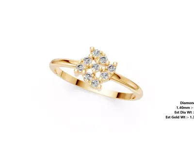 Lightweight Diamond Ring 3D print model