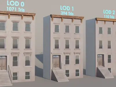 New York Buildings Free low-poly 3D model