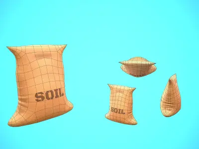 SOIL BAG 01 CARTOON STYLIZED Low-poly 3D model