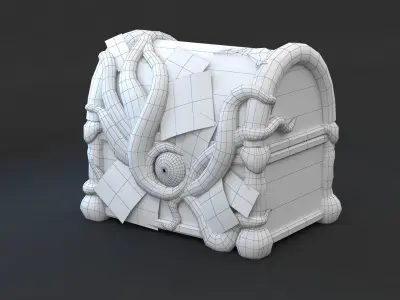 Magic Wooden Chest Low-poly 3D model