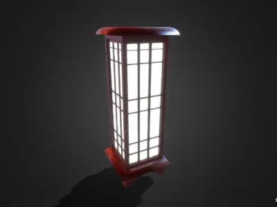 japanese lamp Low-poly 3D model purchase