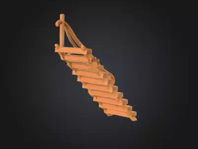 Woodland Stairway Low-poly 3D model