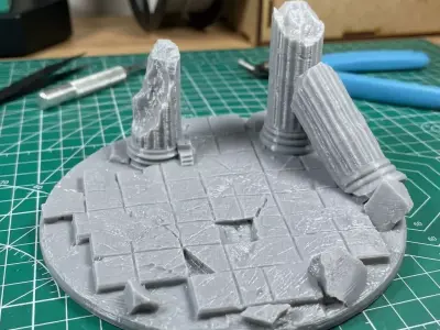 Ancient Ruins Base Set  25 -32 -40 -50mm Pre-supported for SLA 3D print model
