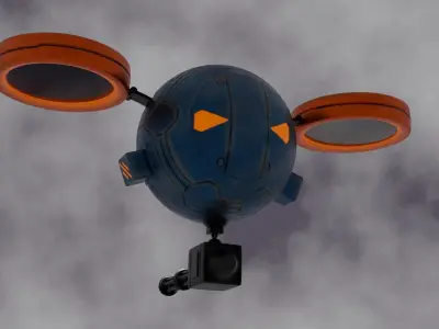 Sci fi  drone  Low-poly 3D model