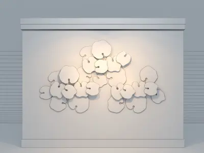 LOTUS LEAF WALL ART 02 Low-poly 3D model
