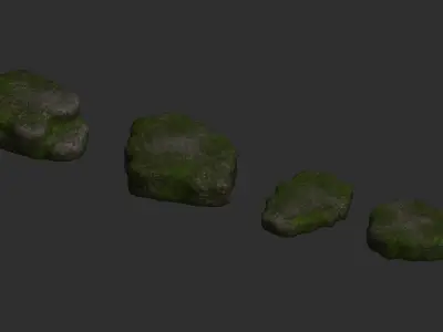Cave Platform 2 - Moss 1 Low-poly 3D model