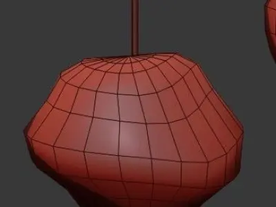 Untitled hanging light fixture with stones 3D model