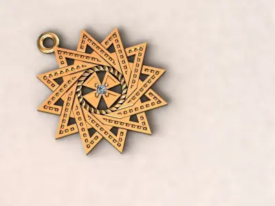 Star cross pendant 2 3D print model