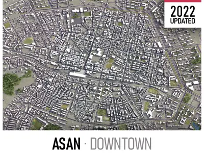 Asan - Downtown Low-poly 3D model