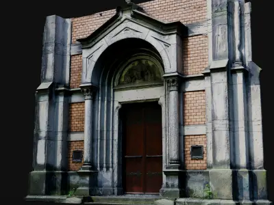 entrance ancient temple doors PBR photogrammetry Low-poly 3D model