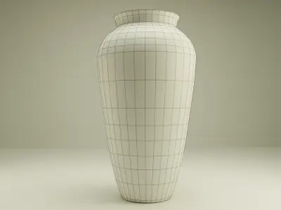 Decorative Wavy Glass Vase Low-poly 3D model