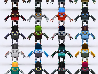 3DRT - Chibii-robot-20 Low-poly 3D model