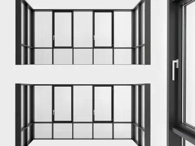 Panoramic glazing Stained glass 100 Low-poly 3D model