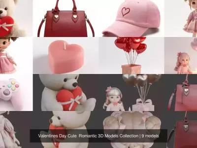 Valentines Day Cute  Romantic 3D Models Collection 3D Model Pack