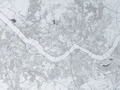 Seoul Road Network and Streets 3D model