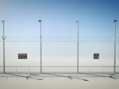 Security Razor Wire Fence 3D model