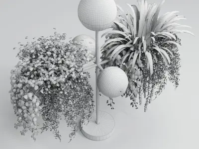 Table-light  plant Indoor  outdoor plants stand pot  3D model