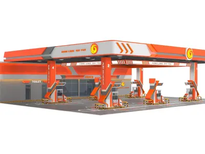 gas station 3D model