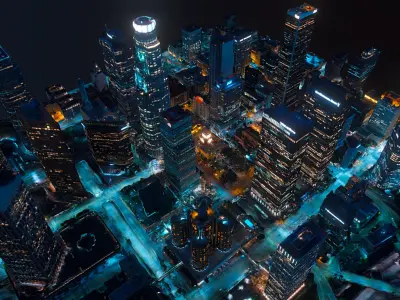 City at night 3D model
