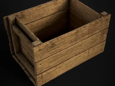 Old Wood Crate 1 Low-poly 3D model
