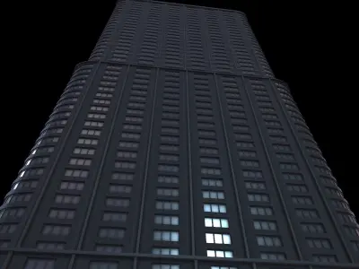 Skyscraper Model Low Poly Low-poly 3D model