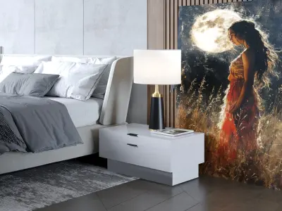 Contemporary Bedroom Interior Scene with Panoramic Views 3D model