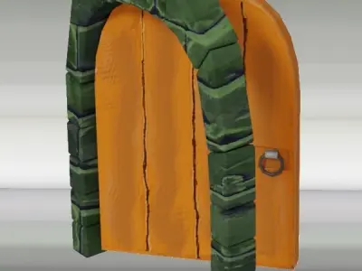 Stylized Dungeon Door  3D model