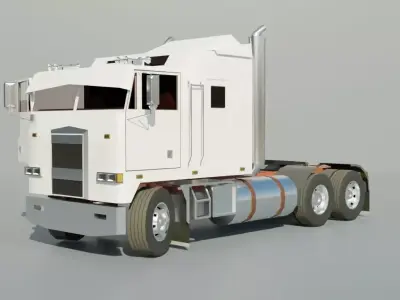 Semi truck Cabover Free low-poly 3D model