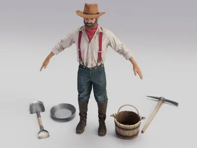  Wild West Prospector with Tools 