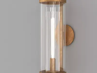 DEVAUX-GRAND-ROUND-SCONCE brass wall sconce with clear glass 3D model