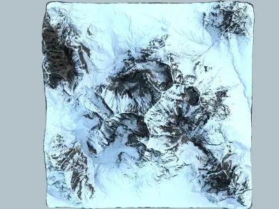 Snowy Montain Low-poly 3D model