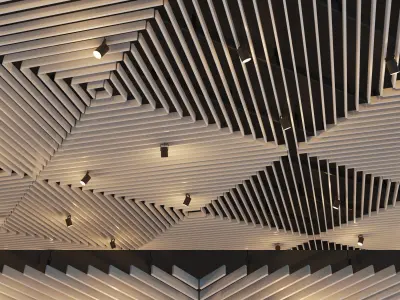 Suspended ceiling rack and pinion 21 Low-poly 3D model