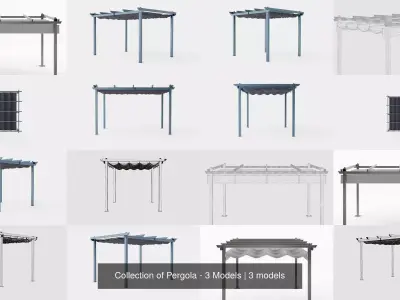 Collection of Pergola - 3 Models 3D Model Pack