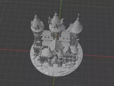 Wizard Fantasy Castle Inspired by Harry Potter 3D print model