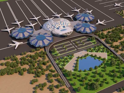 4 Scenes Projects - Architecture Airports - 2021 - Collection 01 3D Model Pack