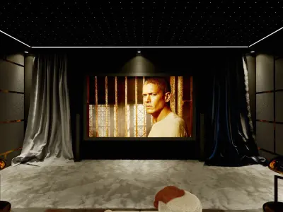 HOME THEATRE BEST CINEMA ROOM INTERIOR ARCHITECTURE 3D model