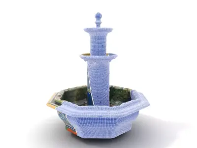Elegant Mosaic Fountain model pack Low-poly 3D model