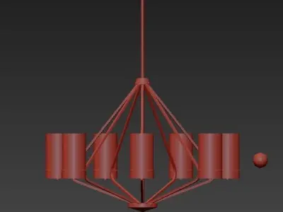 Elevate Collection 7 light Brushed Bronze Chandelier  3D model