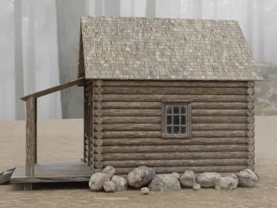 Abandoned House in Forest by Nikdox Low-poly 3D model