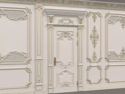 Wall Molding in Classic French style 21 3D model