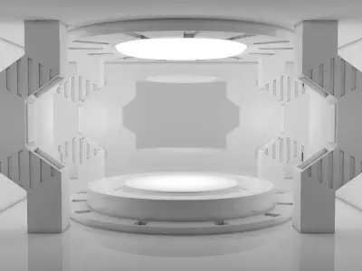 Sci Fi Room Low-poly 3D model 5