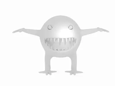 Scary Sphere Space Monster Low-poly 3D model