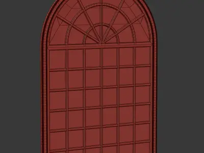 Arch windows  Low-poly 3D model