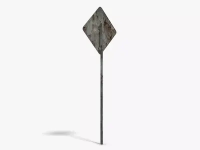 Damaged Slow Sign Low-poly 3D model